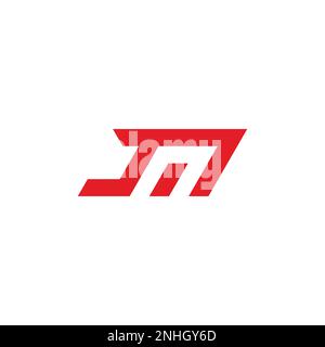 letter jn arrow motion simple geometric logo vector Stock Vector