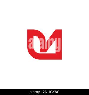 letter uv simple geometric linked logo vector Stock Vector