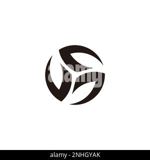 arrows geometric circles curves logo vector Stock Vector