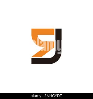 letter sj colorful simple geometric line logo vector Stock Vector