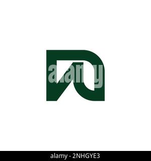 letter n abstract green mountain logo vector Stock Vector