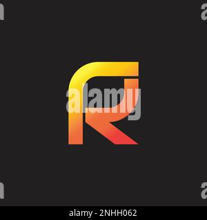 letter Rr simple geometric line logo vector Stock Vector