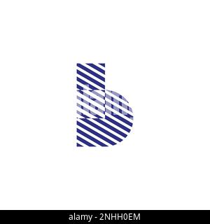 letter b blue stripes square logo vector Stock Vector