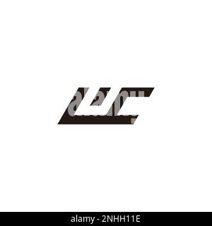 letter uc simple geometric line logo vector Stock Vector