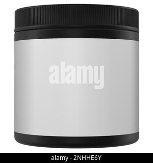 Realistic 3D Jar Mock Up Template on White Background.3D Rendering,3D Illustration Stock Photo