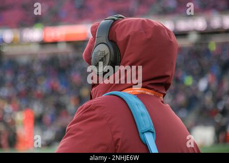 A detail view of the Cincinnati Bengals white striped helmet before an NFL  football game against the Miami Dolphins on Thursday, September 29, 2022,  in Cincinnati. (AP Photo/Matt Patterson Stock Photo - Alamy