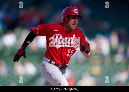 Cincinnati Reds relief pitcher Alejo Lopez (35) plays during a baseball  game against the Milwaukee Brewers Saturday, Sept. 24, 2022, in Cincinnati.  (AP Photo/Jeff Dean Stock Photo - Alamy
