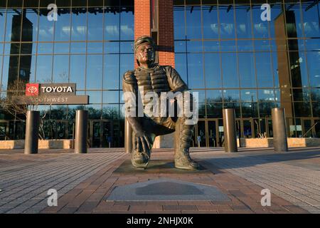 Rangers Unveil Statue Of Pudge Rodriguez Outside Globe Life