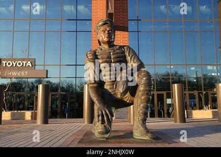 A statue of former Texas Rangers catch Ivan Rodriguez aka Pudge at ...