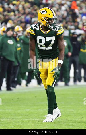 Green Bay Packers defensive tackle Jarran Reed (90) walks on the sideline  during an NFL football game against the New York Giants at Tottenham  Hotspur Stadium in London, Sunday, Oct. 9, 2022.