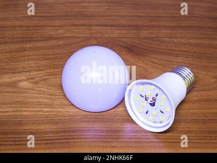 led bulb with the circuit open Stock Photo