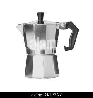 Cast Iron Coffee Maker Geyser Isolated On White Background Stock