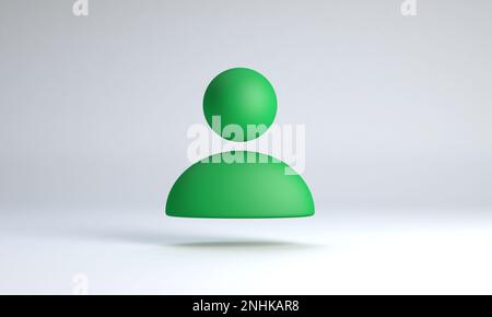 People avatar icon isolated on white background. 3D illustration. Stock Photo