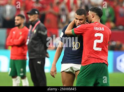 Mbappe swapping shirts with Hakimi wins hearts as fans applaud Morocco's  roaring show at World Cup 2022