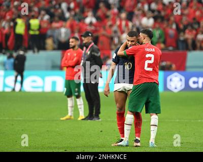 Mbappe swapping shirts with Hakimi wins hearts as fans applaud Morocco's  roaring show at World Cup 2022