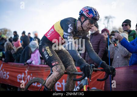 Belgian Wout Van Aert claimed his first UCI Cyclocross World Cup