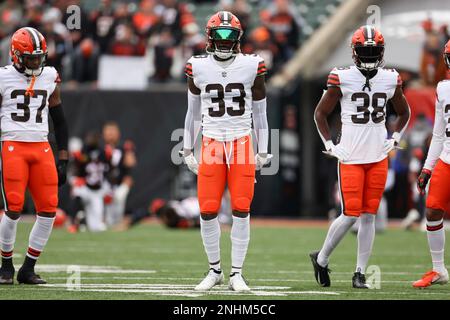 Cleveland Browns safety Grant Delpit (22) works against the Atlanta Falcons  during the second half of an NFL football game, Sunday, Oct. 2, 2022, in  Atlanta. (AP Photo/John Amis Stock Photo - Alamy