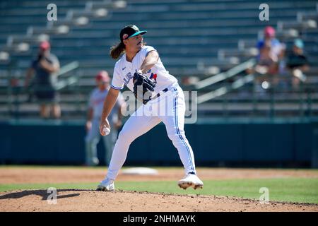 Salt River Rafters pitcher Hagen Danner (57) (Toronto Blue Jays) of the  Salt River Rafters during