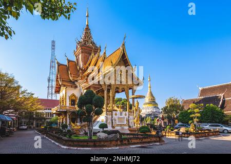 Wat Buppharam at Muang District, Chiang Mai, Thailand Stock Photo