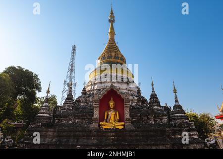 Wat Buppharam at Muang District, Chiang Mai, Thailand Stock Photo
