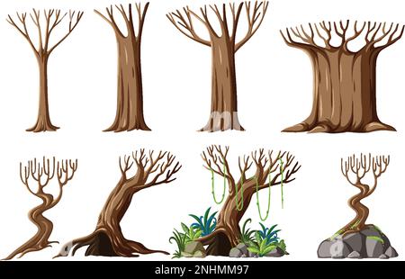 Set of different fairytale trees illustration Stock Vector Image & Art ...