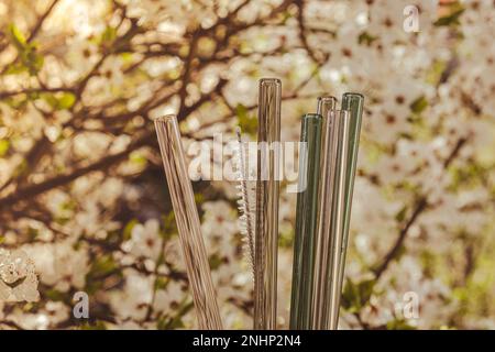 https://l450v.alamy.com/450v/2nhp2n4/reusable-glass-straws-on-nature-background-with-green-leafs-spring-flowers-eco-friendly-drinking-straw-set-reusable-comfortable-rounded-tip-zero-waste-plastic-free-concept-sustainable-lifestyle-picnic-concept-2nhp2n4.jpg