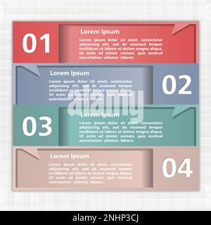 Design template with four elements shaped as speech bubbles, vector eps10 illustration Stock Vector