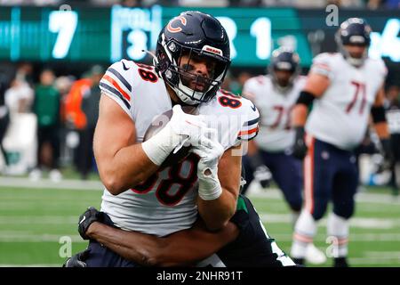 Chicago Bears tight end Trevon Wesco (88) runs off the field after