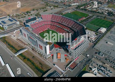 A General Overall Aerial View Of Levi's Stadium (foreground) And The 