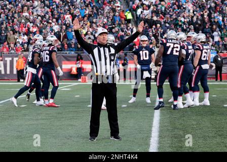 Referee Carl Cheffers makes a call during the second quarter of an NFL  football game between the Kansas City Chiefs and the Buffalo Bills, Sunday,  Oct. 10, 2021 in Kansas City, Mo. (