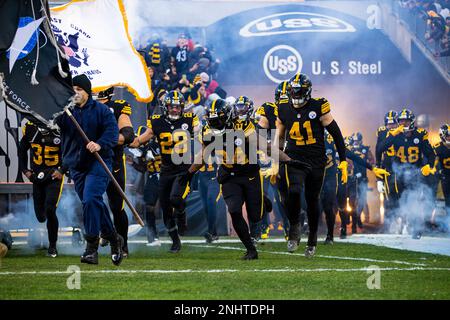 Pittsburgh, Pennsylvania, USA. 20th Nov, 2022. November 20th, 2022  Pittsburgh Steelers wide receiver George Pickens (14) smiling during  Pittsburgh Steelers vs Cincinnati Bengals in Pittsburgh, PA. Jake  Mysliwczyk/BMR (Credit Image: © Jake