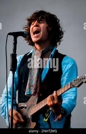 Luke Pritchard - The Kooks, V2008, Hylands Park, Chelmsford, Essex, Britain - 16 August 2008 Stock Photo