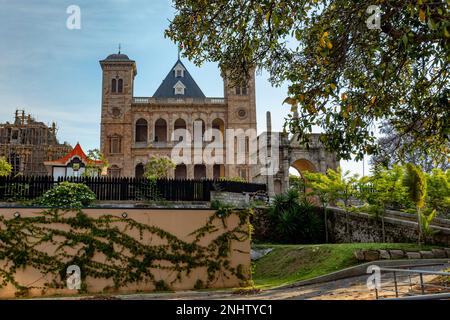 Rova of Antananarivo, front view to Queen's Palace, historic royal residence on top of the hill, Antananarivo, Madagascar Stock Photo