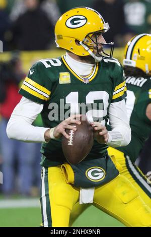 GREEN BAY, WI - NOVEMBER 13: Dallas Cowboys running back Malik Davis (34)  runs during a game between the Green Bay Packers and the Dallas Cowboys at  Lambeau Field on November 13