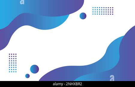 Liquid abstract background. Blue fluid vector banner template for social media, web sites. Wavy shapes Stock Vector