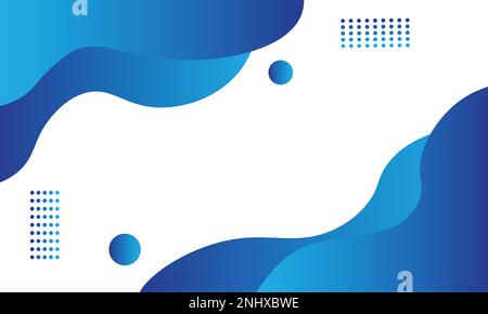 Liquid color background design. Blue elements with fluid gradient. Dynamic shapes composition. Vector illustration Stock Vector