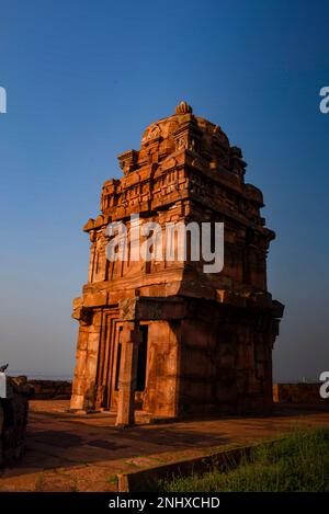 Lower Shivalaya temple in Badami, Karnataka built during the reign of the Chalukya dynasty. Stock Photo