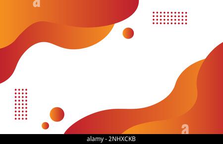 Liquid abstract background. orange red fluid vector banner template for social media, web sites. Wavy shapes Stock Vector