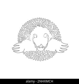 Single one curly line drawing of cute moles abstract art. Continuous line drawing graphic design vector illustration of moles have large digging paws Stock Vector