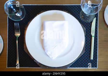 Restaurant Service Table Ready Stock Photo
