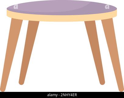 Round wood coffee table semi flat color vector object Stock Vector