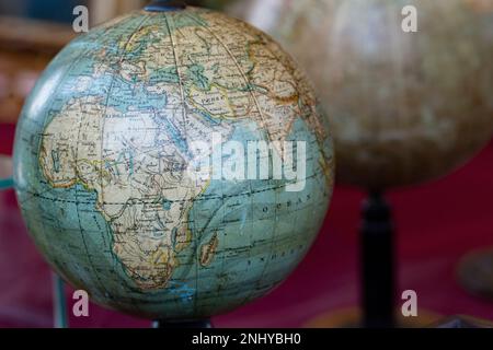 Old Geographical Globe Showing the Continent of Africa Stock Photo