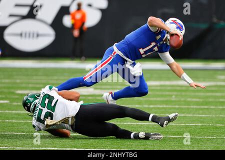 EAST RUTHERFORD, NJ - NOVEMBER 06: Buffalo Bills quarterback Josh Allen  (17) during the National Football League game between the New York Jets and  Buffalo Bills on November 6, 2022 at MetLife