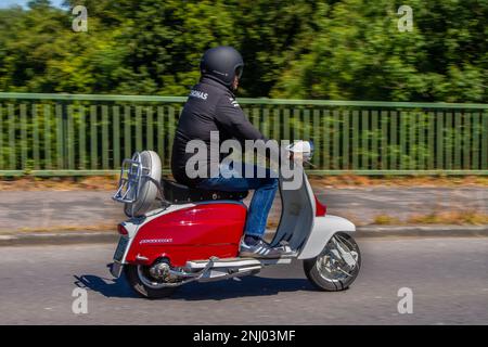 1968 60s sixties Red White LAMBRETTA SCOOTER 150cc Stock Photo