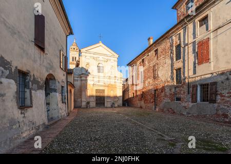 Facade of a baroque church Chiesa di San Rocco in Sabbioneta town. Lombardy, Italy Stock Photo