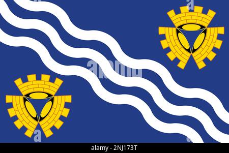Flag of the Merseyside County Council Stock Photo