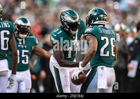 PHILADELPHIA, PA - OCTOBER 30: Philadelphia Eagles wide receiver A.J. Brown  (11) after the game between the Pittsburgh Steelers and Philadelphia Eagles  on Sunday, October 30, 2022 at Lincoln Financial Field in