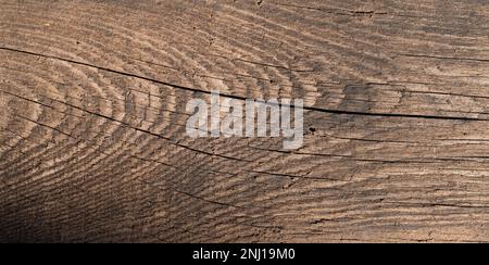 Boards made of wood material. Weathered hardwood with cracks and signs of aging. High quality photo Stock Photo