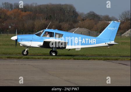 A Piper PA-28-180 Cherokee C of Azure Flying Club at Brighton City Airport Stock Photo