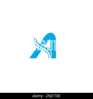 Letter A and Spine logo or icon design Stock Vector
